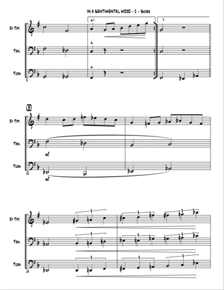 In A Sentimental Mood Brass Ensemble scores gallery preview page 3