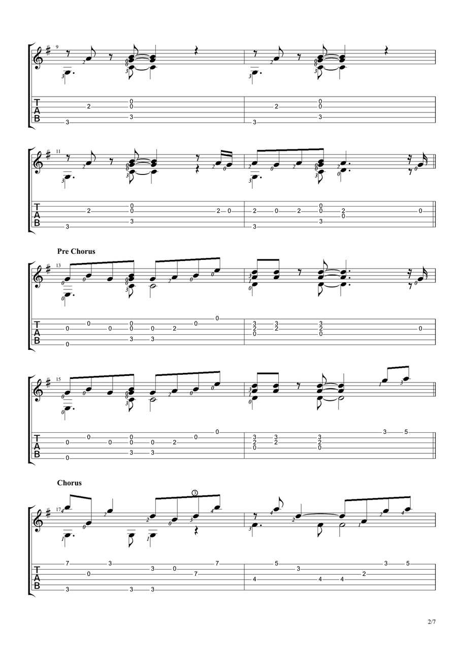 California King Bed Acoustic Guitar scores gallery preview page 2
