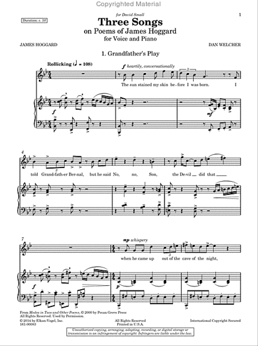Three Songs on Poems by James Hoggard Chamber Music scores gallery preview page 2