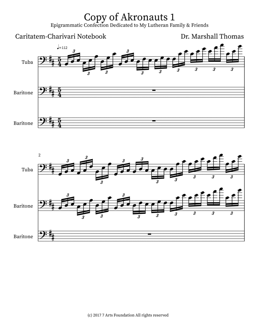 Copy of Akronauts 1 Copy of Akronauts 1 Small Ensemble scores gallery preview page 1