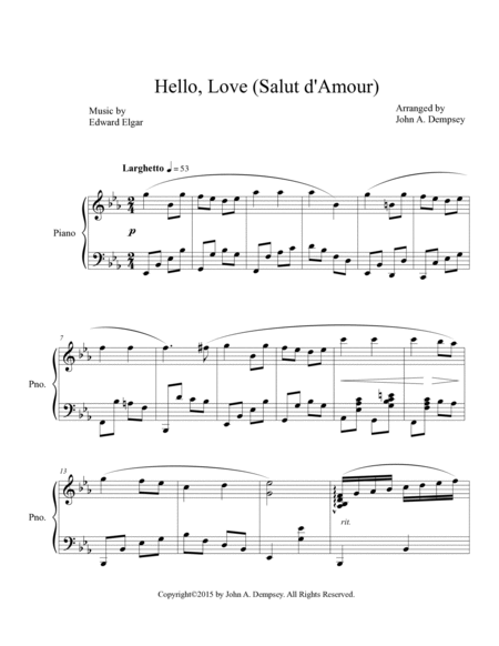 Salut d'Amour (Love's Greeting): Piano Solo image number null