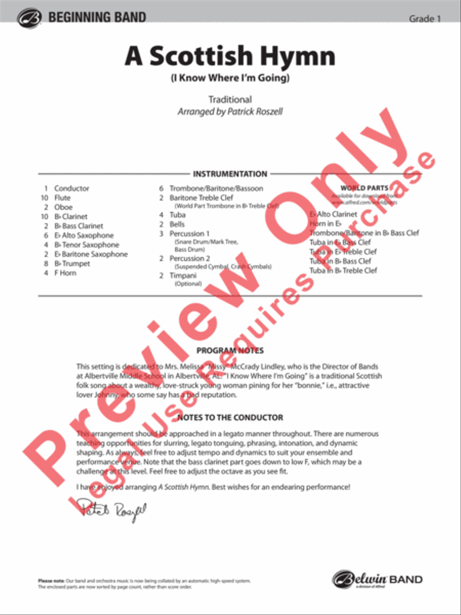 A Scottish Hymn A Scottish Hymn Concert Band scores gallery preview page 2