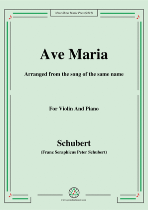 Book cover for Schubert-Ave maria,for Violin and Piano