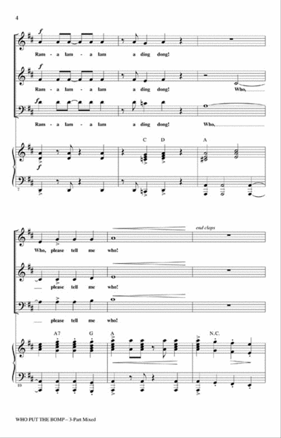 Who Put the Bomp Choir scores gallery preview page 3