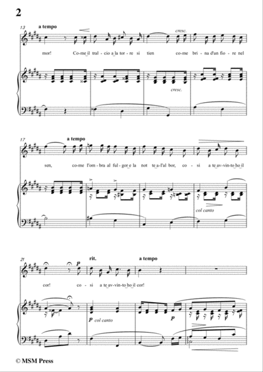 Tosti-Io voglio amarti! In B Major,for Voice and Piano Voice Solo scores gallery preview page 4
