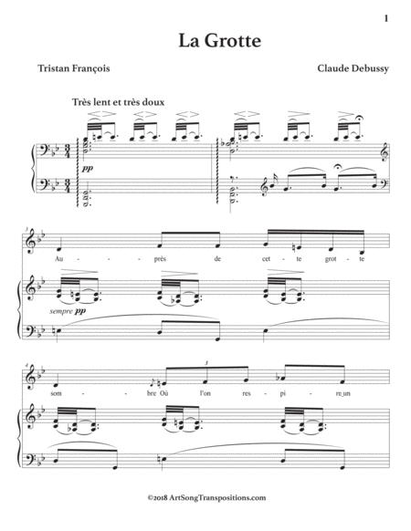 DEBUSSY: La grotte (transposed to G minor)