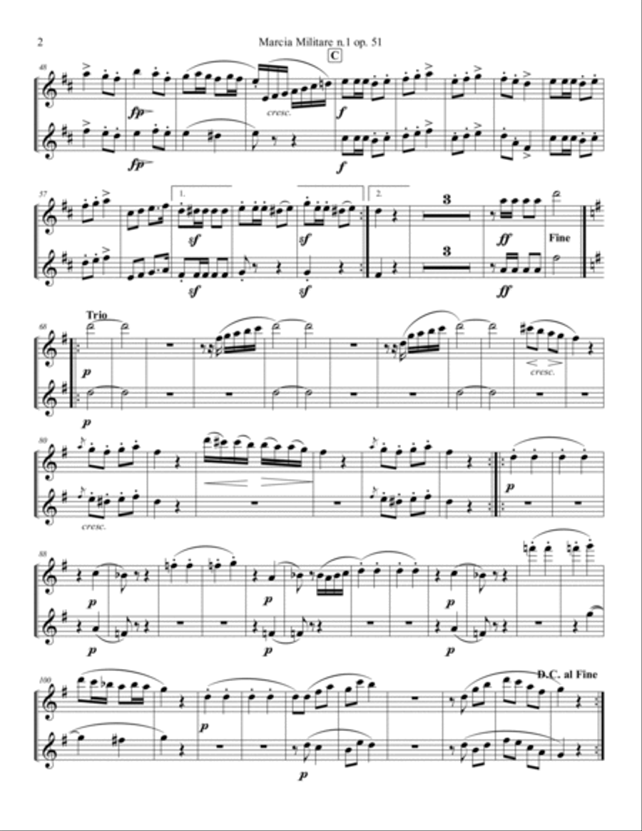 Franz Schubert - Military March n.1 op.51 in D Major - for Didactical Orchestra - Wind and percussio Small Ensemble scores gallery preview page 4