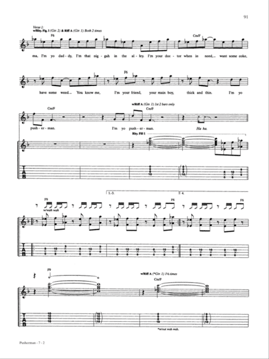 Pusher Man Guitar Tablature scores gallery preview page 2