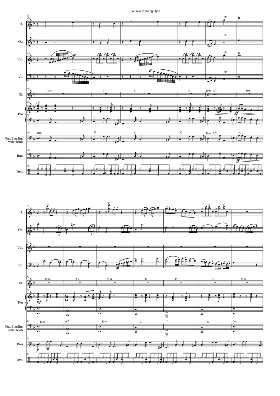 La Folia in Swing Style Large Ensemble scores gallery preview page 4
