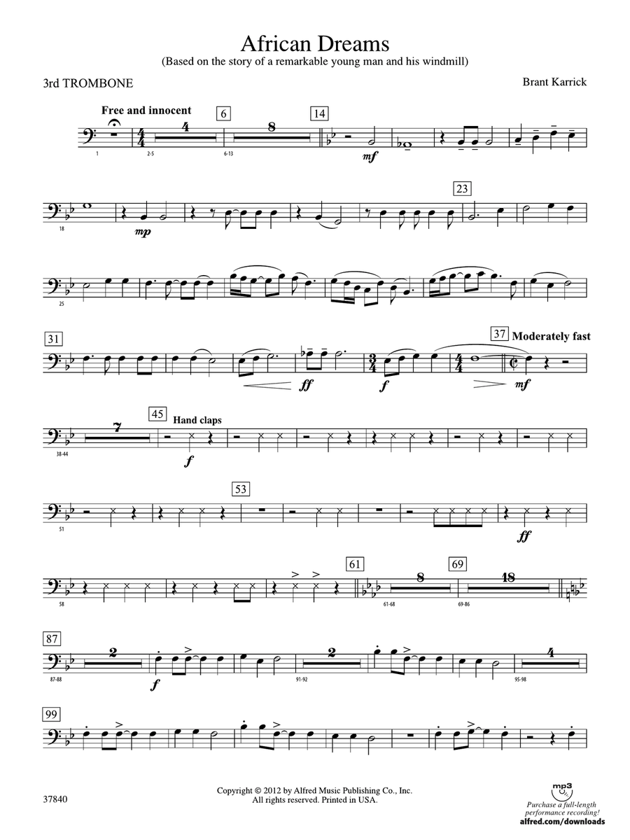 African Dreams: 3rd Trombone