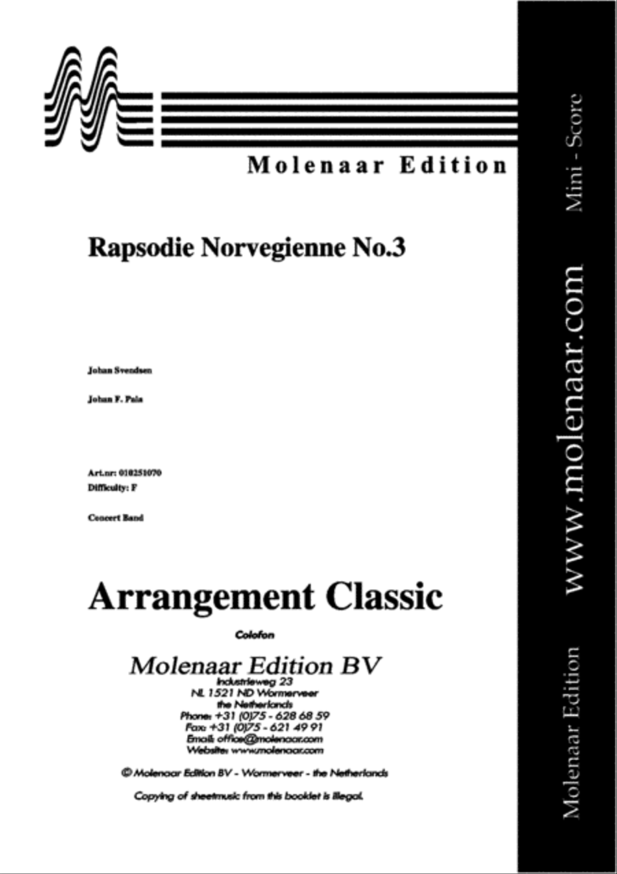 Rapsodie Norvegienne No. 3 Concert Band scores gallery preview page 2