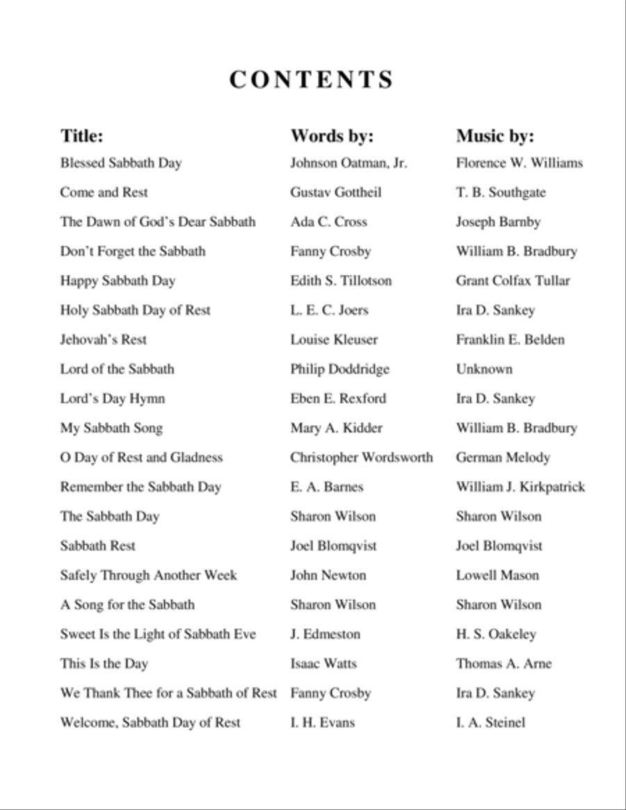 Sabbath Celebration (a collection of 20 hymns and choruses) Voice scores gallery preview page 2