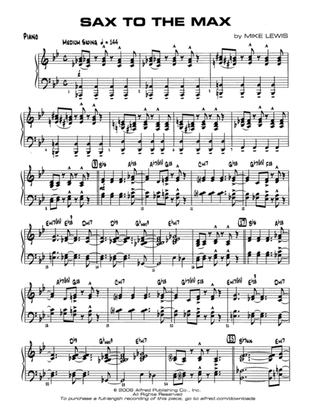 Sax to the Max: Piano Accompaniment