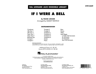 If I Were a Bell (arr. Sammy Nestico) - Conductor Score (Full Score)