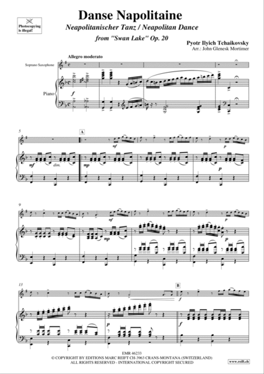 Danse Napolitaine Soprano Saxophone scores gallery preview page 3