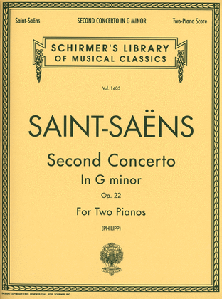 Book cover for Concerto No. 2 in G Minor, Op. 22