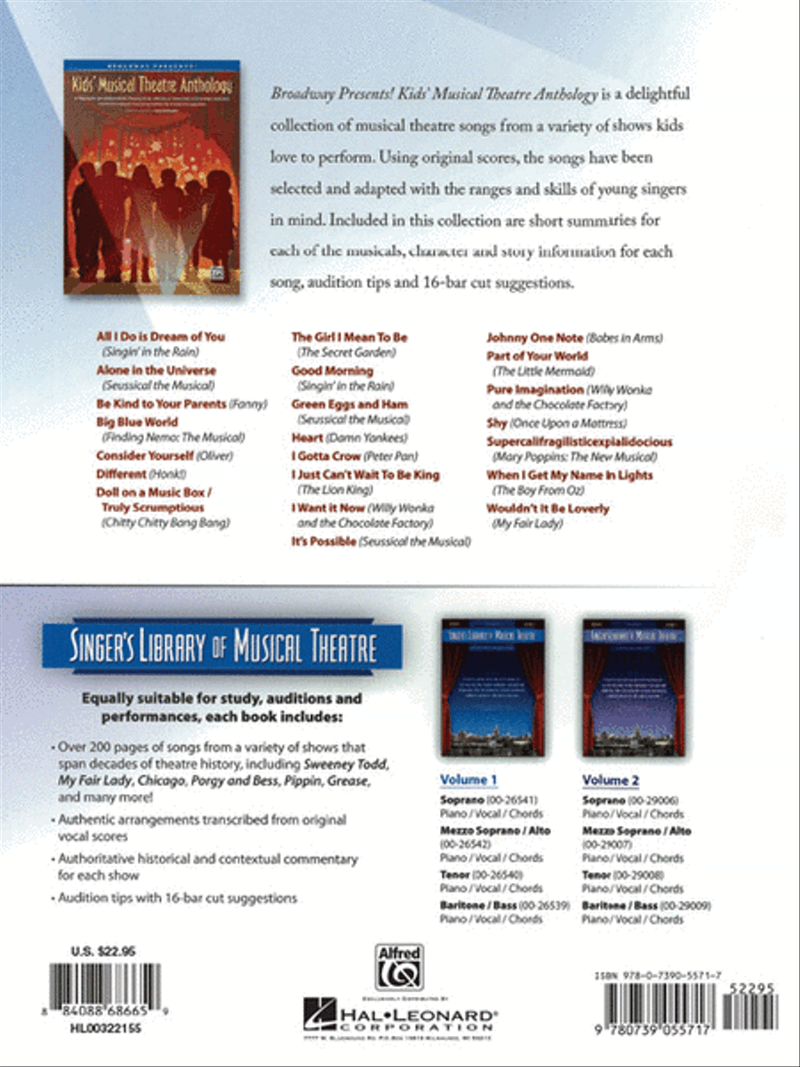 Broadway Presents! Kids' Musical Theatre Anthology Voice scores gallery preview page 6