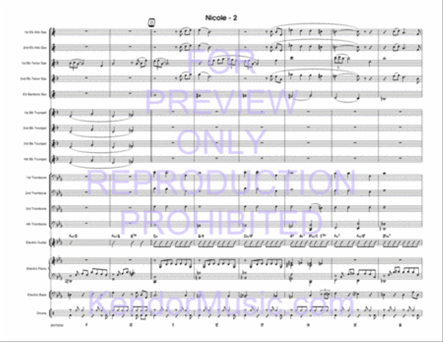 Nicole (Full Score) Jazz Ensemble scores gallery preview page 3