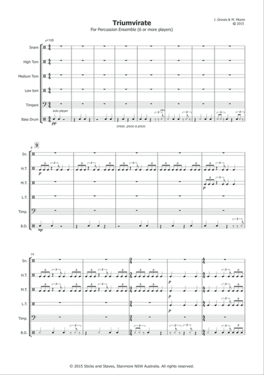 Triumvirate Percussion Ensemble scores gallery preview page 3