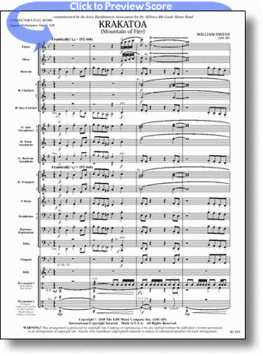 Krakatoa Concert Band scores gallery preview page 1