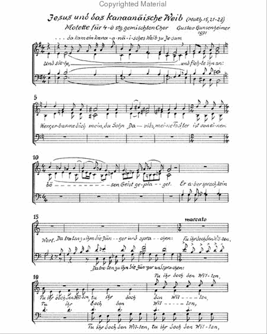 Jesus und das kanaanaische Weib 4-Part scores gallery preview page 2