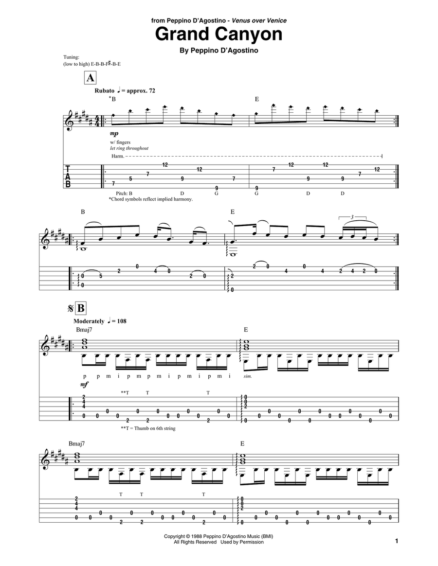 Grand Canyon Guitar Solo scores gallery preview page 1