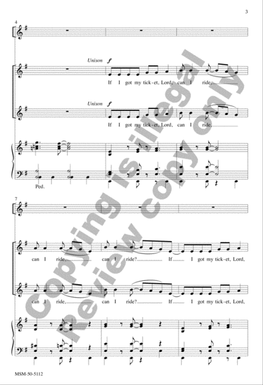 If I Got My Ticket (SSAA) SSAA scores gallery preview page 3