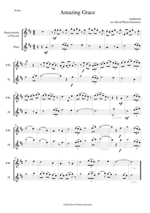 6 simple duets based on hymns, for penny whistle (or piccolo) and flute