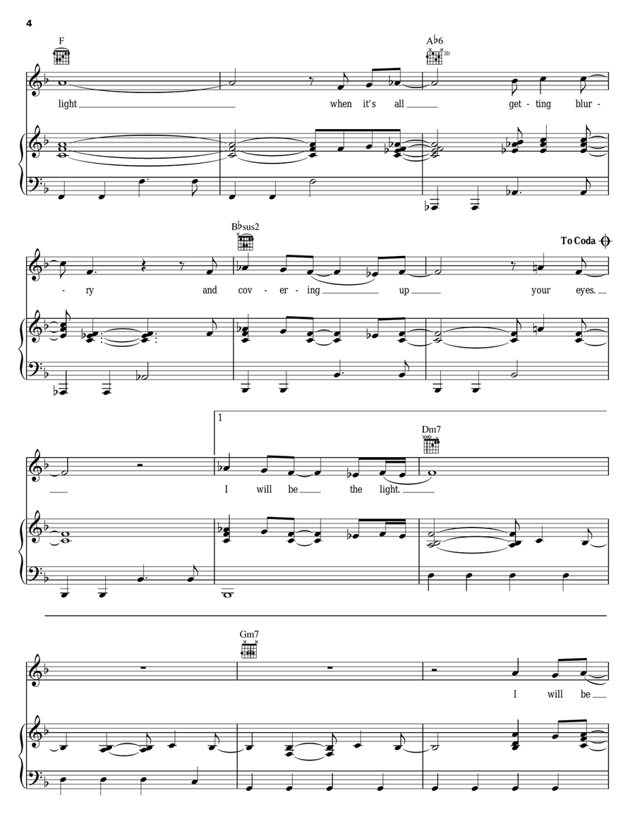 Light Light Piano, Vocal, Guitar scores gallery preview page 4