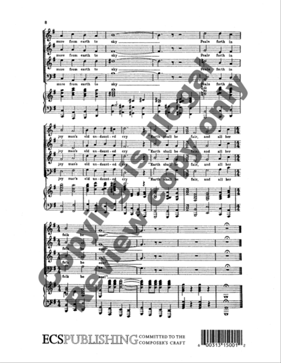 Three Festival Choruses: Turn Back, O Man 4-Part scores gallery preview page 10