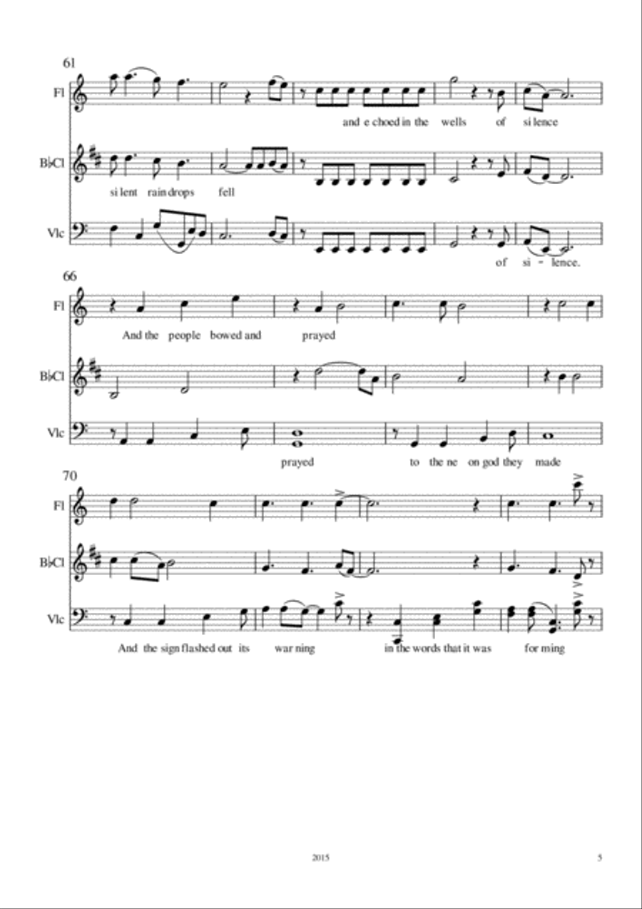 The Sound Of Silence Small Ensemble scores gallery preview page 5