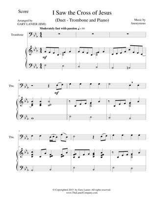 I SAW THE CROSS OF JESUS (Duet – Trombone and Piano/Score and Parts)