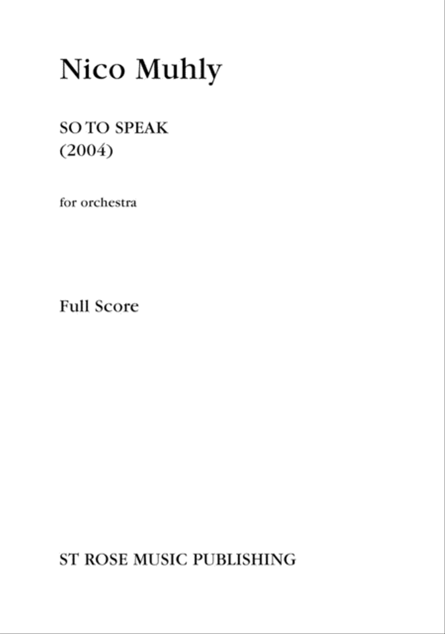 So To Speak Orchestra scores gallery preview page 1