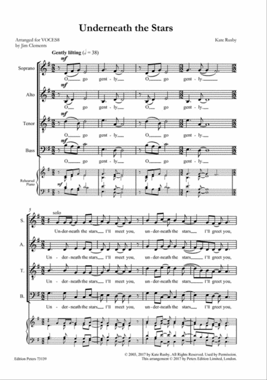 Underneath the Stars (Arranged for SATB Choir) 4-Part scores gallery preview page 3