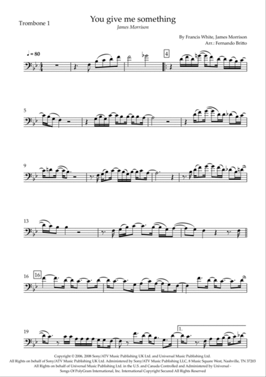 You Give Me Something Brass Quartet scores gallery preview page 5