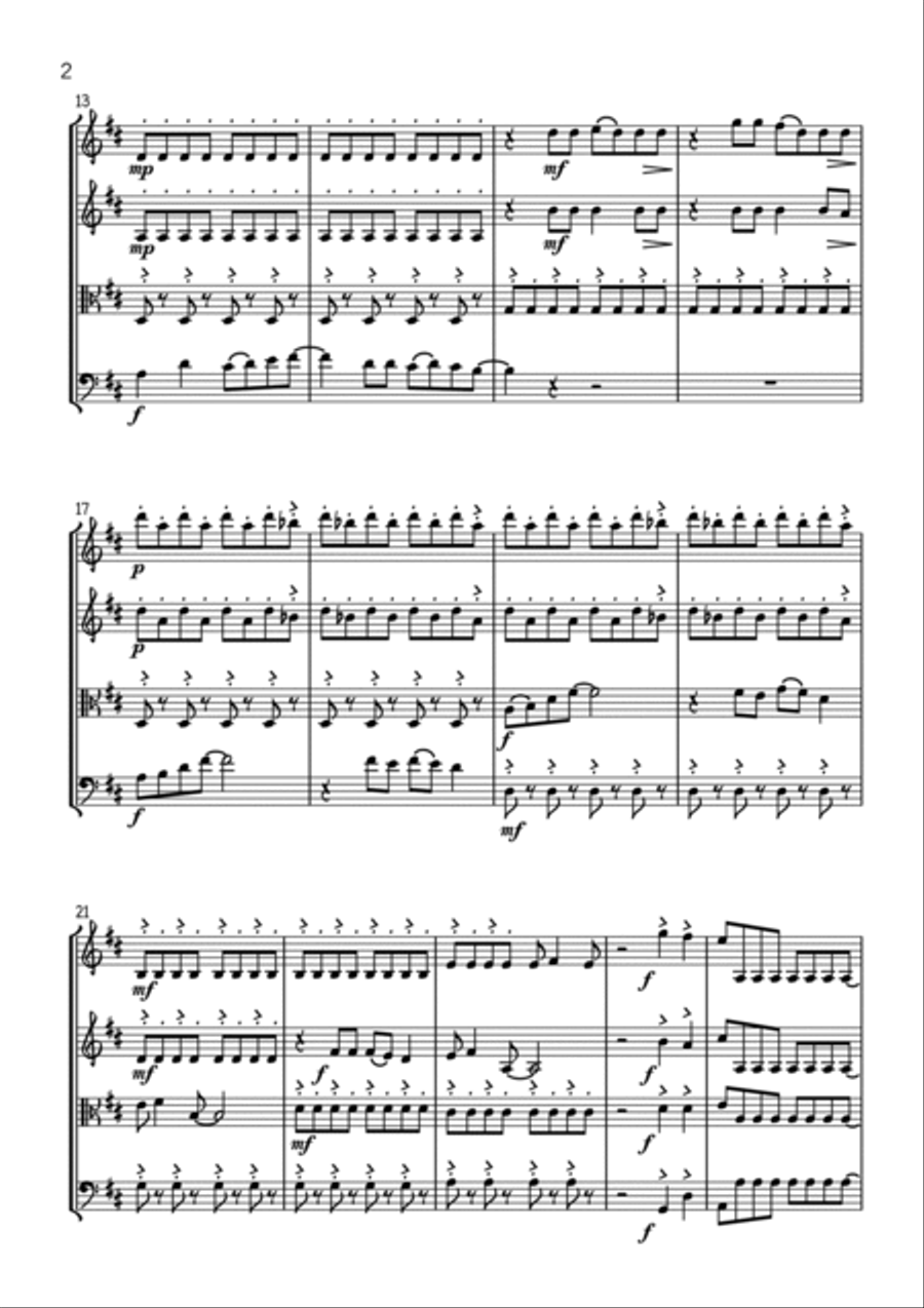 Mamma Mia String Quartet scores gallery preview page 2