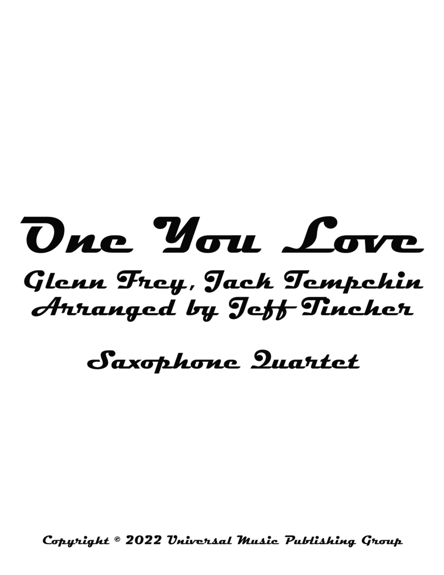 One You Love Saxophone Quartet scores gallery preview page 1