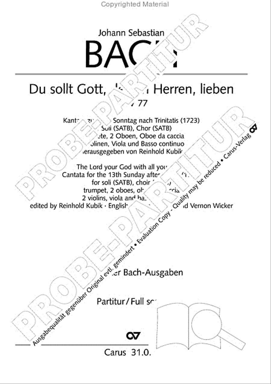 The Lord your God you shall now be loving (Du sollt Gott, deinen Herren, lieben) 4-Part scores gallery preview page 2