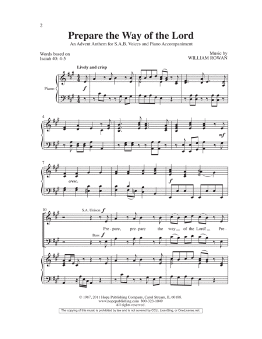 Prepare the Way of the Lord 4-Part scores gallery preview page 2