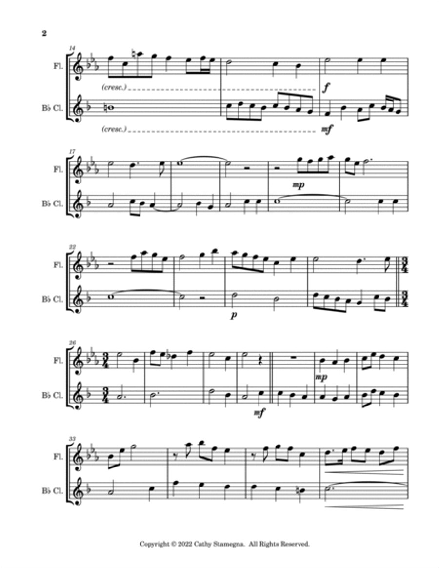 It Is Well With My Soul (Flute/Bb Clarinet Duet) Woodwind Duet scores gallery preview page 3