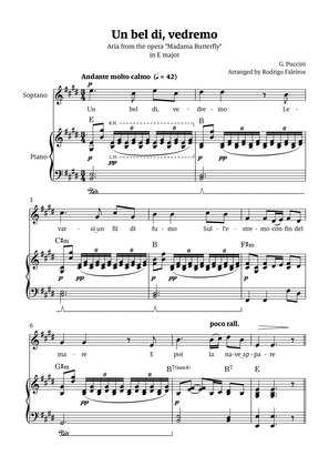 Un Bel Di Vedremo (from Madama Butterfly) - for Soprano - in E major
