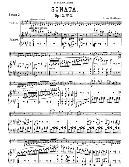 Beethoven—Violin Sonata No. 2 in A major, Op. 12 No. 2 for violin and piano