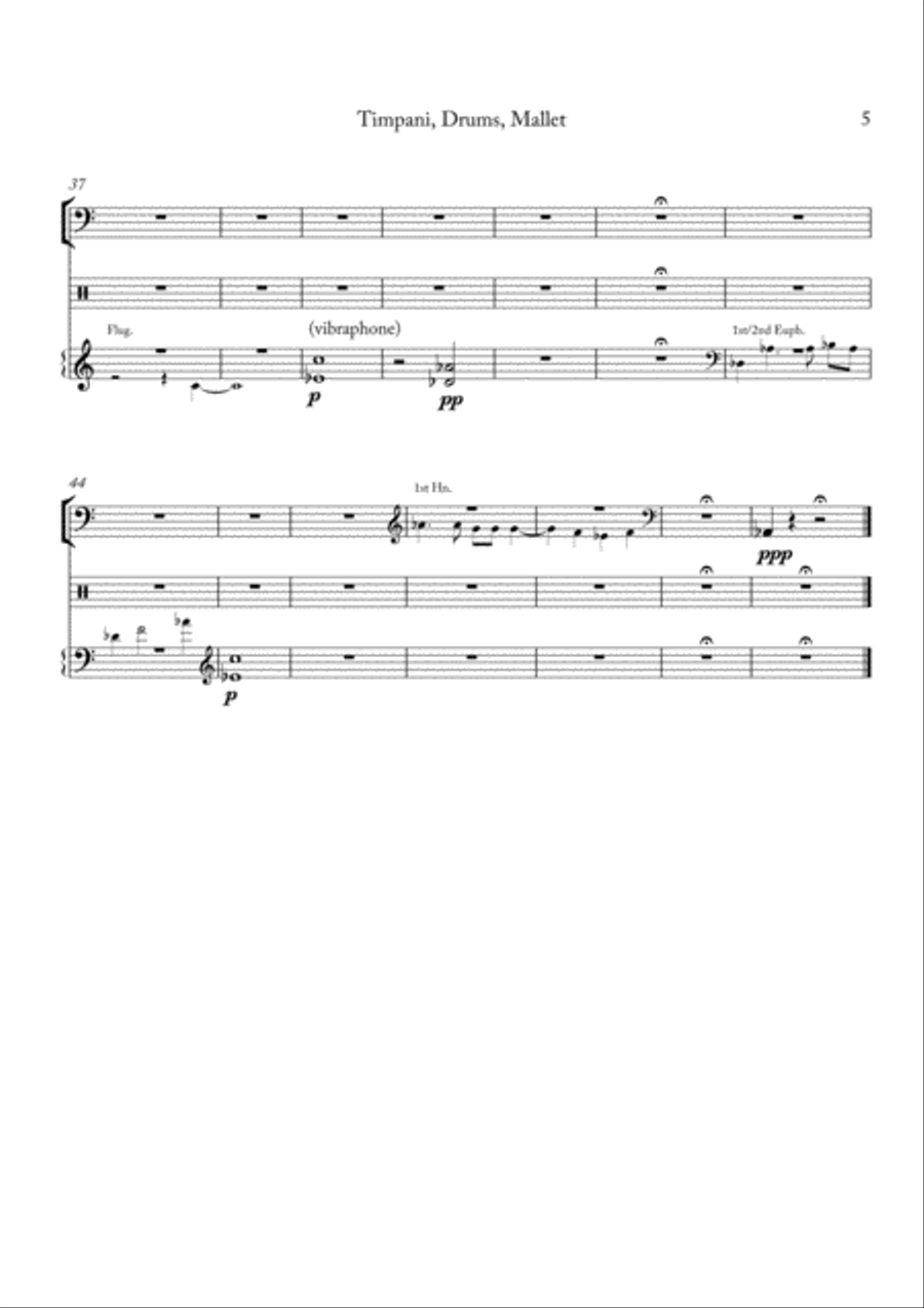 Carson Cooman: Pittsburgh Rhapsody (2008) for brass band, timpani-drums-mallets part Brass Band scores gallery preview page 5