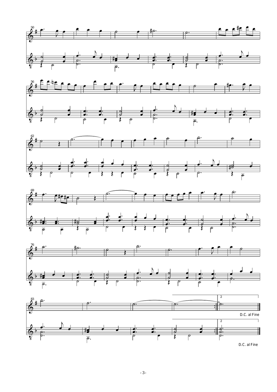 Dance of the Washerwomen, with Hupfauf, for clarinet and guitar Clarinet scores gallery preview page 3