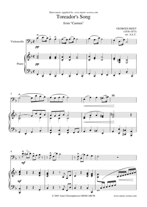The Toreador Song from Carmen (short version) - Cello and Piano