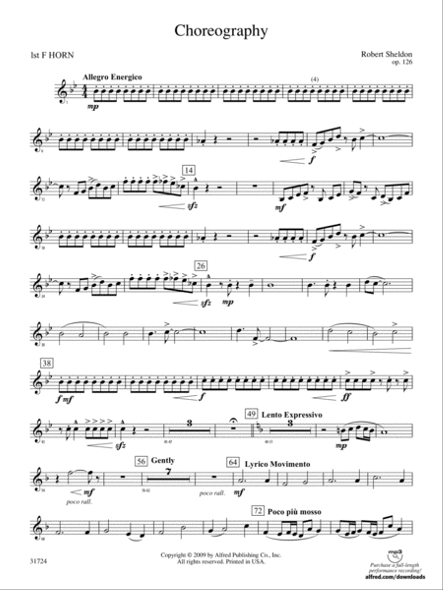 Choreography: 1st F Horn Concert Band scores gallery preview page 1
