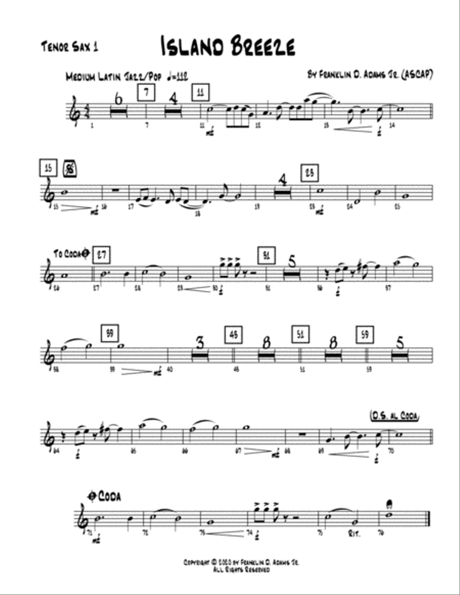 Island Breeze (Instrument Parts) Jazz Ensemble scores gallery preview page 4