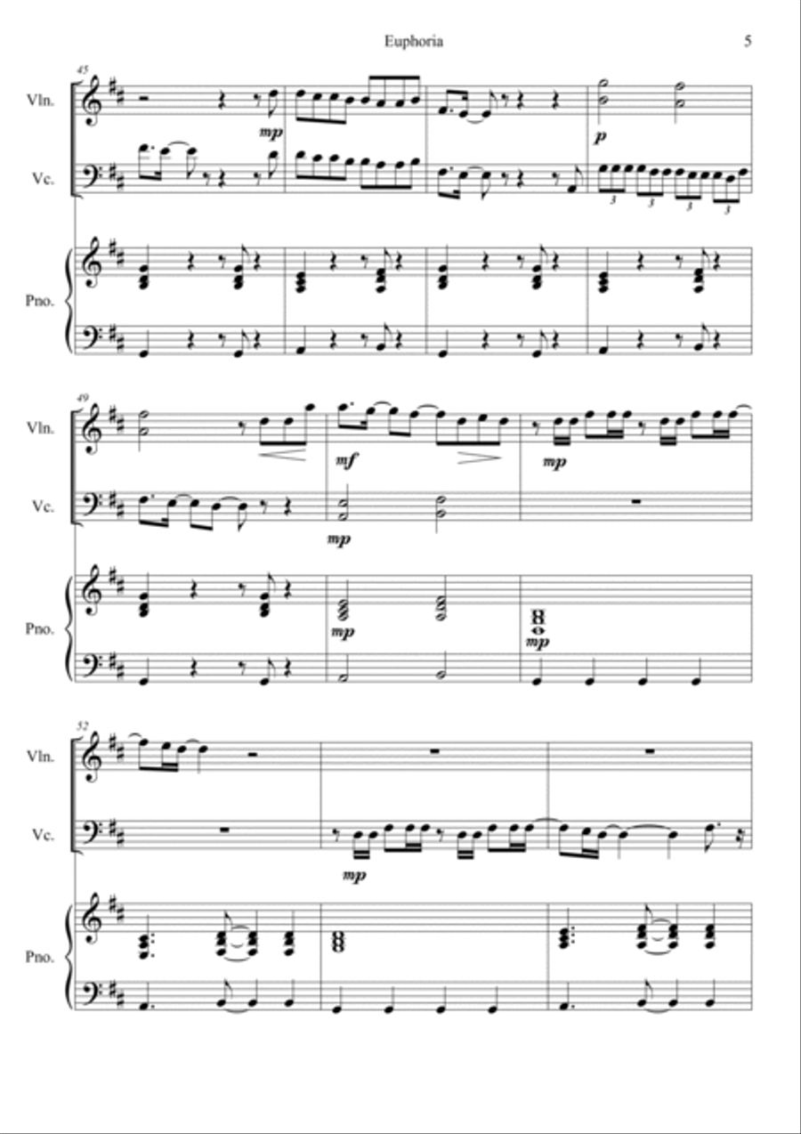 Euphoria Euphoria Piano Trio scores gallery preview page 5
