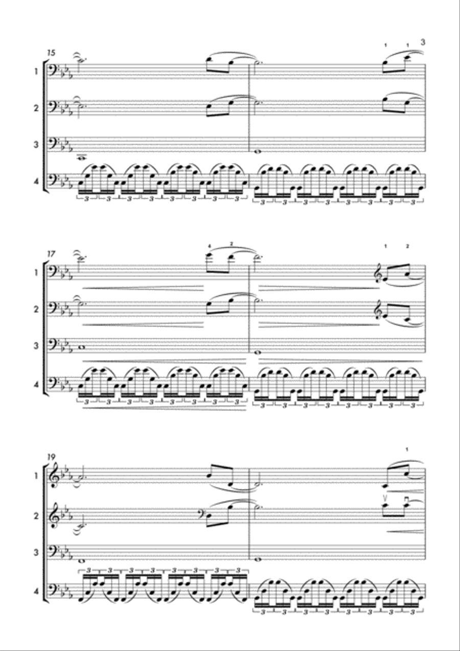 Avis (Cello Quartet) String Quartet scores gallery preview page 4