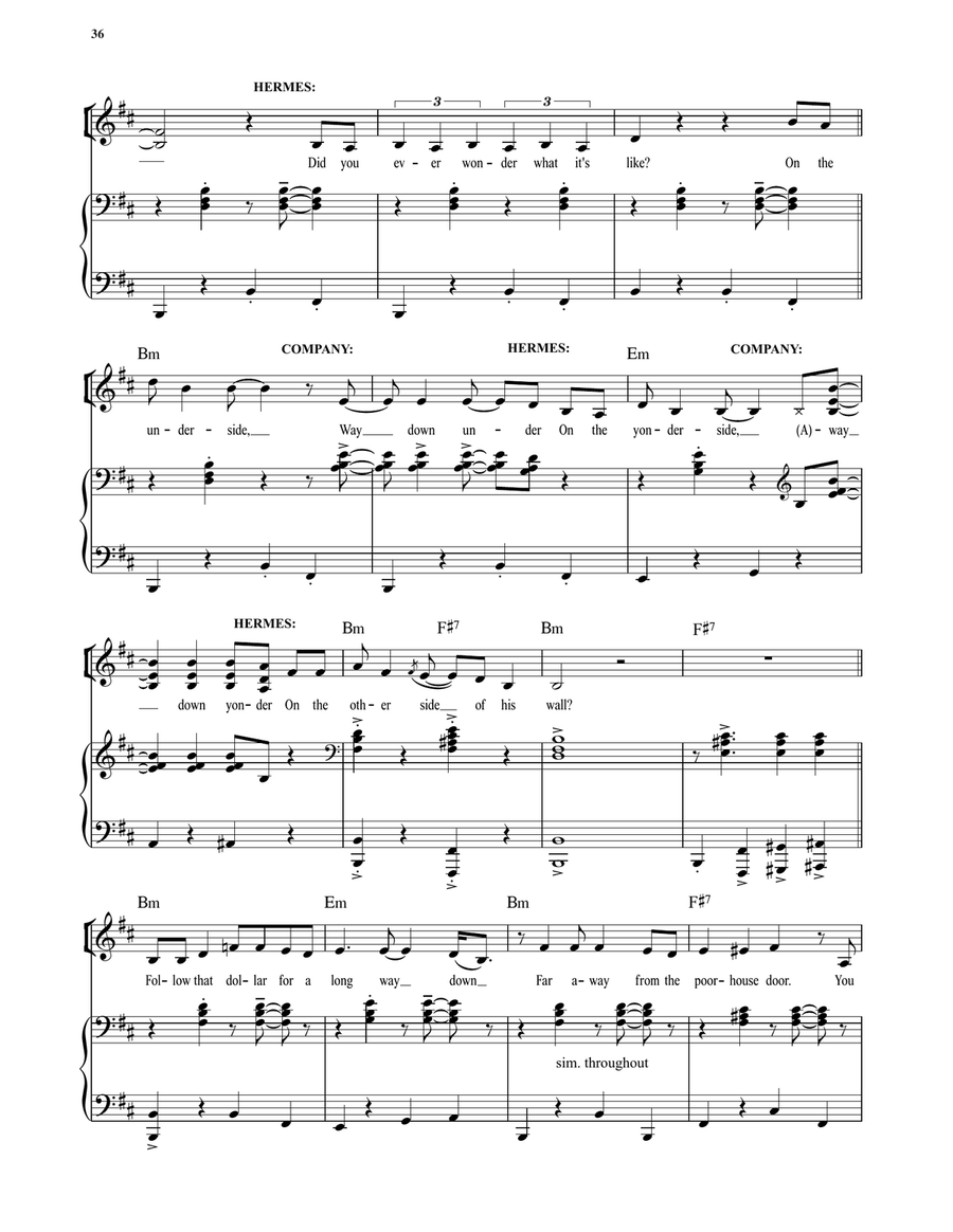 Way Down Hadestown I (from Hadestown) Voice scores gallery preview page 4